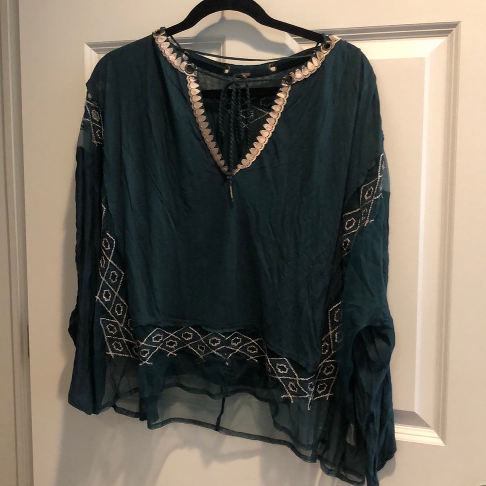 Free People detailed and embroidered blouse